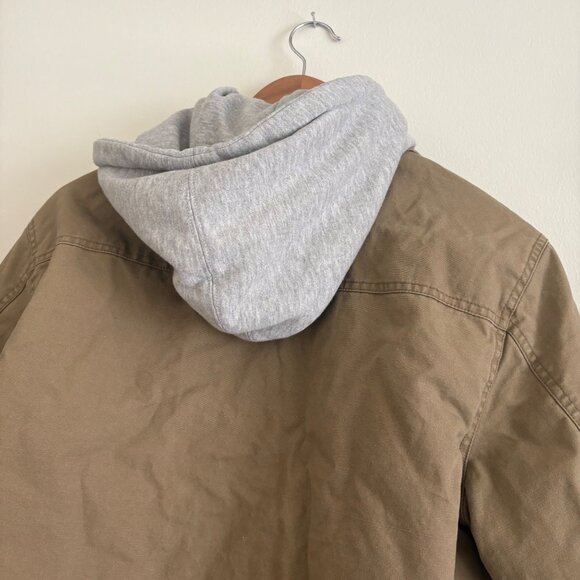 Billabong Barlow Twill Journey Canvas Hooded Jacket Khaki Tan Men’s Size M - Picture 6 of 9